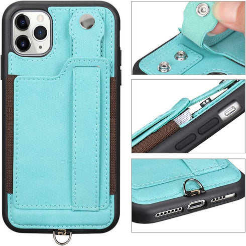 TOOVREN Phone Cover for iPhone 11 Pro Max Wallet Case with Card Holder PU Leather Kickstand Fits iPhone 11 Pro Max Case with Strap Stand Adjustabl...